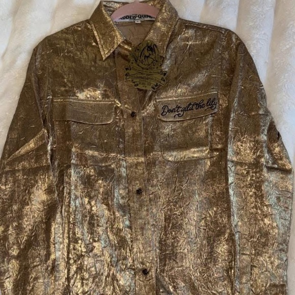 Rodeo Quincy Other - Women's Metallic Gold Button-Up Shirt - Rodeo Quinn